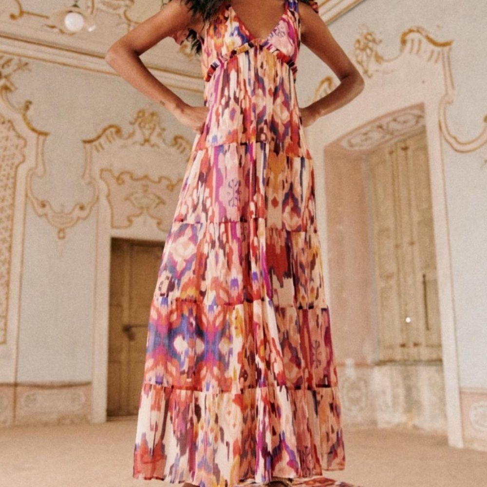 Sezane Editions Printed Maxi Dress in Joy